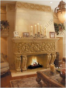 indiana limestone fireplace